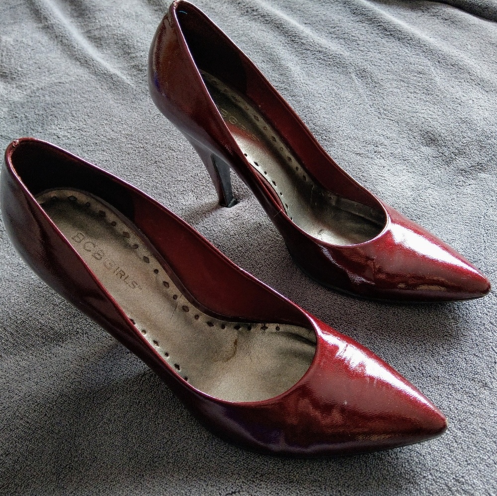 BCBG Patent Blood Red Pumps / Heels